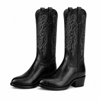 King Exotic Ostrich Leg Traditional Cowboy Boot J-Toe