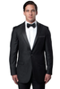 Mens Gray Tuxedo - Grey Wedding Suit-Mens Skinny Fit One Button Satin Trim Peak Lapel Prom & Wedding Tuxedo In Charcoal Grey