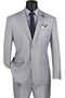Mens Basic 2 Button Modern Fit Light Grey Suit