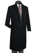 Men's Black Wool & Cashmere Overcoat – Classic Full Length Topcoat