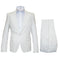 Seersucker Suit Peak Lapel Suit in Color "White" - Summer Fabric Tone on Tone Shadow Stripe By Rossiman