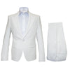 Seersucker Suit Peak Lapel Suit in Color "White" - Summer Fabric Tone on Tone Shadow Stripe By Rossiman