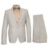 Seersucker Suit Peak Lapel Suit in Color "Beige" - Summer Fabric Tone on Tone Shadow Stripe By Rossiman