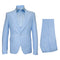 Seersucker Suit Peak Lapel Suit in Color "BLUE" - Summer Fabric Tone on Tone Shadow Stripe By Rossiman