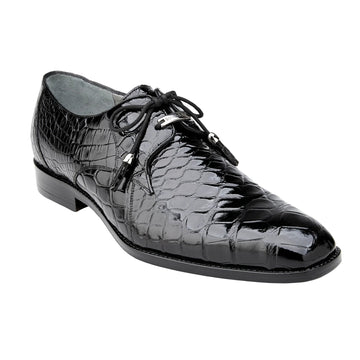 Belvedere Lago Black All-Over Genuine Alligator Shoes