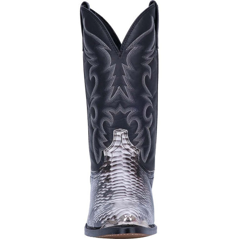 Laredo Monty Black & White Snake Print Men's Western Boots