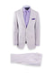 Mens Lavender Seersucker Suit Blazer + Pants Cotton Fabric - Summer Fabric in Purple color