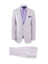 Mens Lavender Seersucker Suit Blazer + Pants Cotton Fabric - Summer Fabric in Purple color