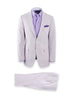 Mens Lavender Seersucker Suit Blazer + Pants Cotton Fabric - Summer Fabric in Purple color