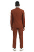 Men's Designer Stacy Adams Classic Double Breasted Suit in Brown Rust