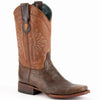 Ferinni Boot - Mens Dress Cowboy Boot - Ferrini Men's Santa Fe Leather Boots Handcrafted - Chocolate in Chocolate Color