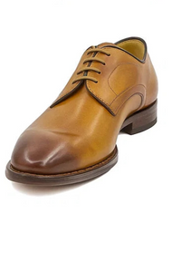 Burnished Lace-up Leather Derby