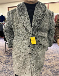 Vintage 1920s Gangster Pimp Coat – Full Length Leopard Faux Fur Style