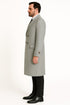 Mens Light Gray Double-Breasted Wool Overcoat – Classic Long Dress Coat for Winter