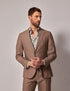 Mens Linen Suit For Beach Wedding - Summer Suit in Light Brown