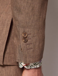 Mens Linen Suit For Beach Wedding - Summer Suit in Light Brown