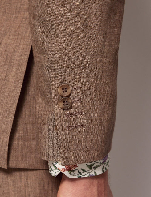 Mens Linen Suit For Beach Wedding - Summer Suit in Light Brown