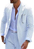 Men's 2pc Summer Seersucker Modern Fit  Navy Suit