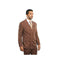Light Brown Plaid Windowpane Double Breasted Peak Lapel