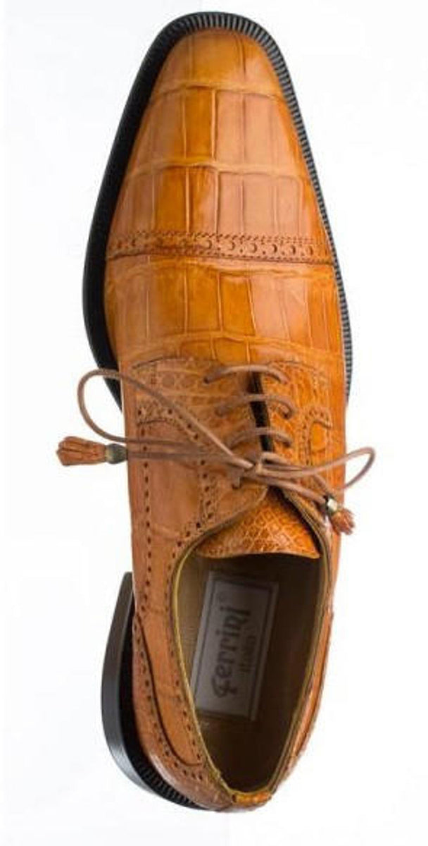 Ferrini 3798 Alligator Cap Toe Shoes Chocolate Ferrini USA main image 0