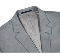 Light Grey Suit - Silver Gray Suit For Wedding - Mens Two Button Slim Fit Hack Light Grey Pocket Suit