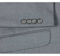 Light Grey Suit - Silver Gray Suit For Wedding - Mens Two Button Slim Fit Hack Light Grey Pocket Suit