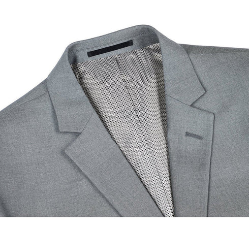 Light Grey Suit - Silver Gray Suit For Wedding - Mens Two Button Slim Fit Light Grey Pocket Suit