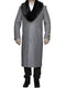 Light Grey Removable Fur Collar Ankle length Wool Dress Top Coat/Overcoat - Mens Overcoat