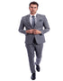 Light Grey Suit - Silver Gray Suit For Wedding - Men's Two Button Hybrid Fit Basic Business Light Grey Suit