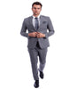 Light Grey Suit - Silver Gray Suit For Wedding - Men's Two Button Hybrid Fit Basic Business Light Grey Suit
