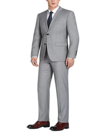 Light Grey Suit - Silver Gray Suit For Wedding - Mens Basic two Button Classic Fit Optional Vest Light Grey Suit