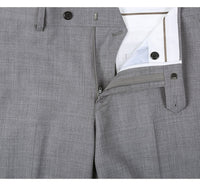 Light Grey Suit - Silver Gray Suit For Wedding - Mens Basic Two Button Slim Fit Light Grey Optional Vest Wool Suit