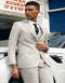 Light Grey Suit - Silver Gray Suit For Wedding - Men's Stacy Adam's Two Button Vested Light Grey Business Suit