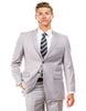 Light Grey Suit - Silver Gray Suit For Wedding - Men's Basic 2 Button Slim Fit Light Grey Wedding Suit