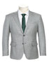 Light Grey Suit - Silver Gray Suit For Wedding - Mens Designer Two Button Slim Fit Notch Lapel Herringbone Suit