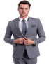 Light Grey Suit - Silver Gray Suit For Wedding - Men's Two Button Hybrid Fit Basic Business Light Grey Suit