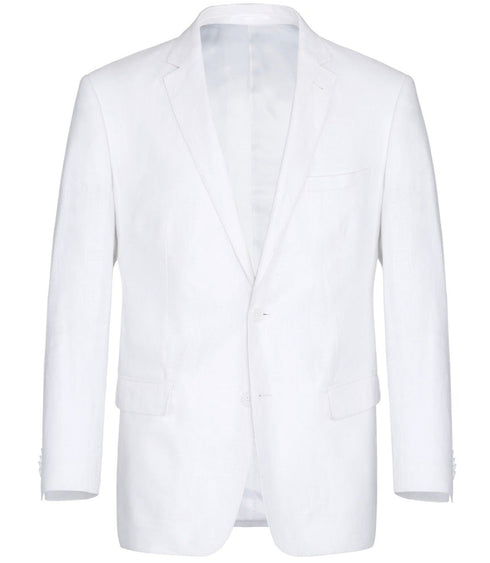 (38L, 44R, 46L) Regular Fit 2 Piece White Linen Suit