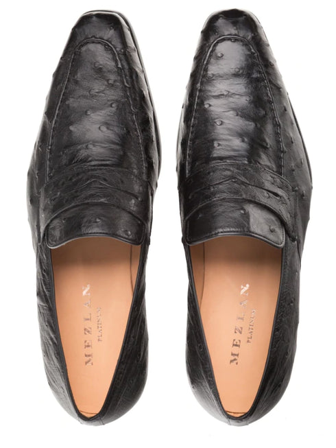 Lisbon Ostrich Black By Mezlan Made In Spain Brand