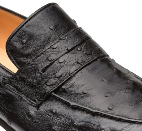 Lisbon Ostrich Black By Mezlan Made In Spain Brand