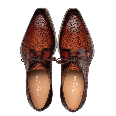 Lontani Lace Up Cognac/Rust By Mezlan Made in Spain Brand