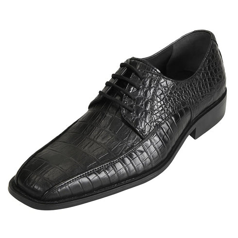 Los Altos Black Crocodile Bike Toe Shoes