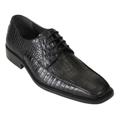 Los Altos Black Crocodile Bike Toe Shoes