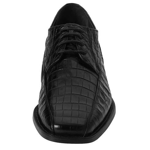 Los Altos Black Crocodile Bike Toe Shoes