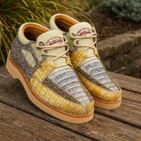 Los Altos Casual Natural Genuine All-Over Crocodile Shoes