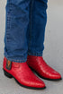 Los Altos Red Ostrich Quill J-Toe Cowboy Boots