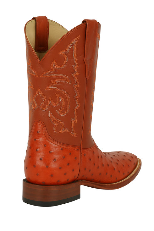 Men's Los Altos Ostrich Skin Wide Square Toe Boots - B