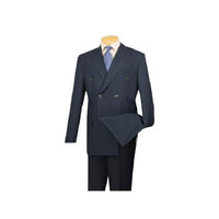 Lucci Mens Dark Navy Blue 6 Button Double Breasted Blazer