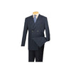 Lucci Mens Dark Navy Blue 6 Button Double Breasted Blazer
