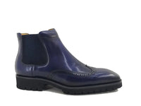 Carrucci Lug Sole Chelsea Boot with Wingtip Toe