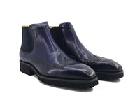 Carrucci Lug Sole Chelsea Boot with Wingtip Toe